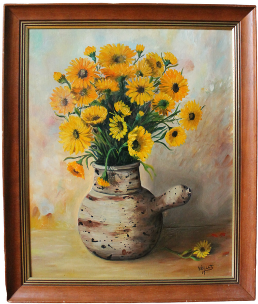 Viollet F. "Bouquet de fleurs jaunes"