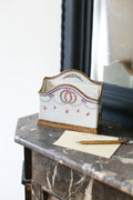 Porte lettre ou range courrier en porcelaine et bronze style Louis XVI fin XIXe siècle