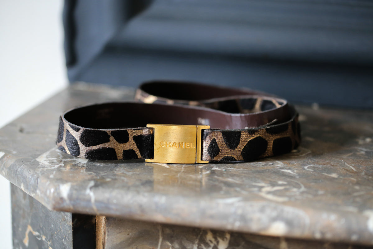 Chanel ceinture taille haute en cuir