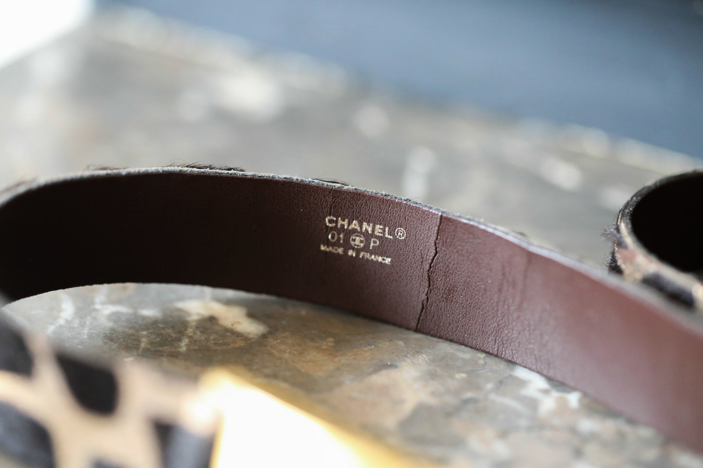 Chanel ceinture taille haute en cuir
