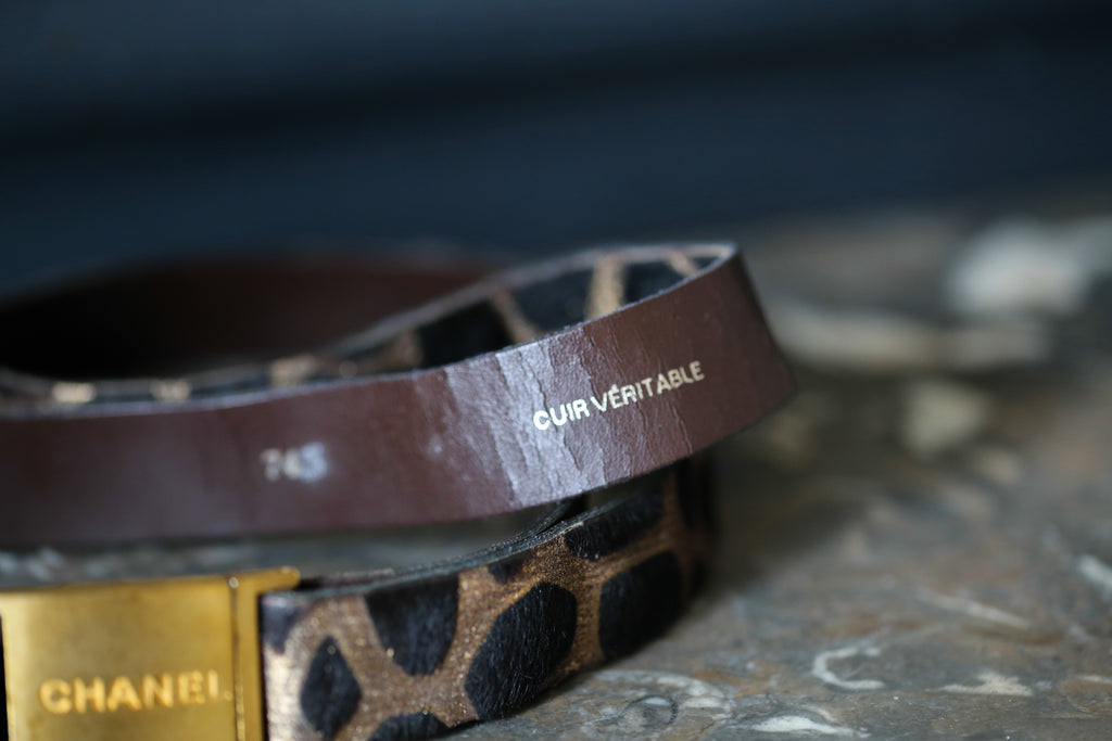 Chanel ceinture taille haute en cuir