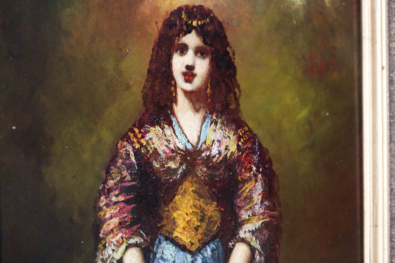 Frédéric Borgella (1833 - 1901) "La danseuse orientale" Huile sur panneau