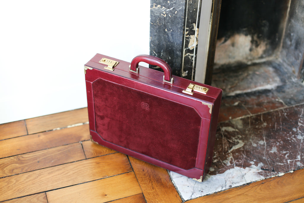 Cartable Balenciaga vintage en cuir et daim bordeaux