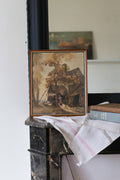 Aquarelle "Cour de ferme" signée Adolphe Hervier (1818 - 1879)