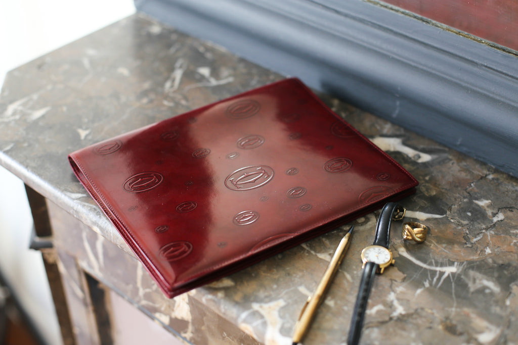 Album photo Cartier vintage en cuir bordeaux
