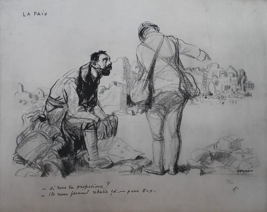 Jean-Louis Forain (1852 - 1931) lithographie "La Paix" signée et numérotée