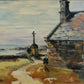 Signed Breton landscape, oil on panel