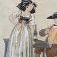 E. Maudy (1866 - 1944) Lithographie de l'Alsace représentant un couple en costumes traditionnels