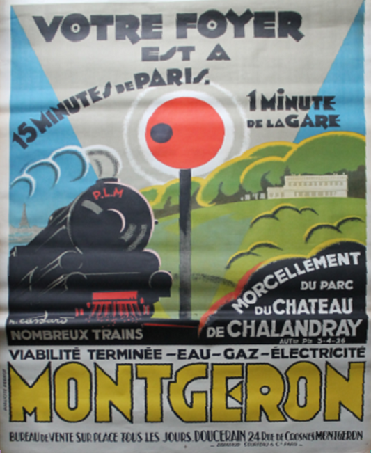 Cassandre (1901 - 1968) Montgeron - Your home is 15 minutes from Paris